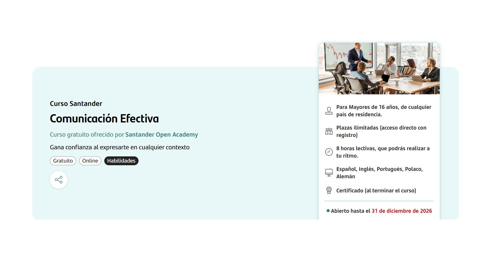 Curso Santander Comunicación Efectiva