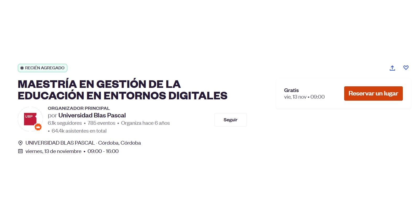Maestría en Gestión de la Educación en Entornos Digitales